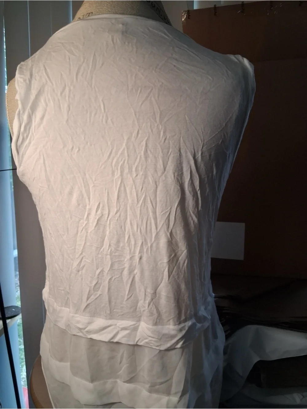 Michael Kors White Layered Sleeveless Tank Top